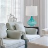 Elegant Designs Glass Table Lamp with Fabric Shade, Light Blue LT3214-BLU